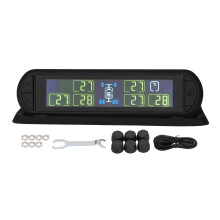 Kabelloses Solar-Reifendruckkontrollsystem (TPMS) mit Echtzeitüberwachung, 6 Sensoren, hochpräziser Infrarot-Chip, wasserdicht, staubdicht und