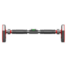 Pullup bar, door frame fitness bar with mortise and tenon lock, black red. 65–100 cm.