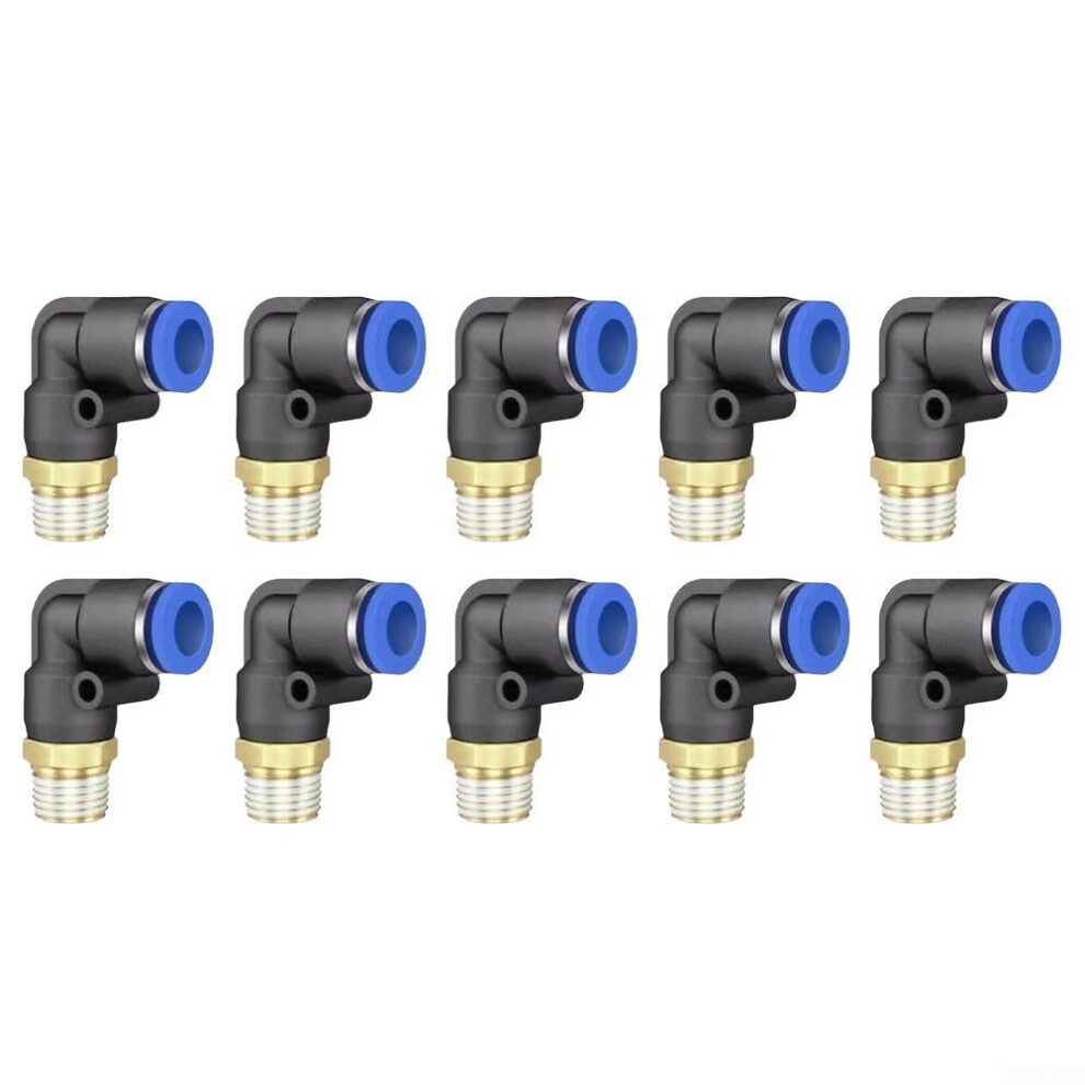Pl602 Quick Connect Hose Connector Set For And Nylon Tubes, 10Pcs, Leakproof Pneumatic System Fittings, Pl602 Blue 9189345715587