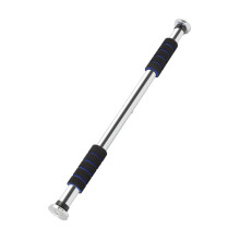 Telescopic PullUp Bar for Door and Space Saving Fitness Equipment Blue stripes