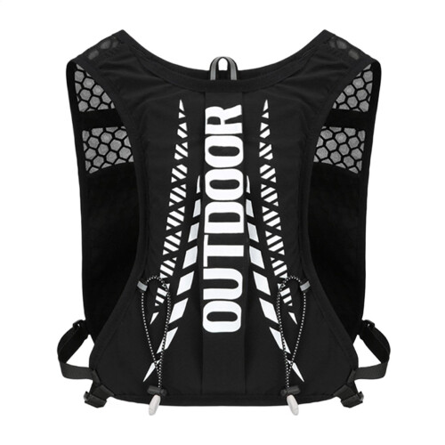 Hydration Vest, 5L Water Backpack for Cycling, Adjustable Straps, Reflective Strips, Black