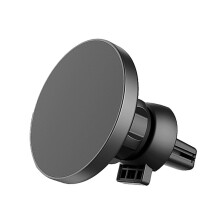 Hurtigopladende magnetisk bilholder, 15W trådløs biloplader til iPhone 12-serien, selvklæbende instrumentbrætholder og omgivende LED-lys til