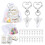 30Pcs Angel Wing  Keyring Metal Keychain with Drawstring-A03 1