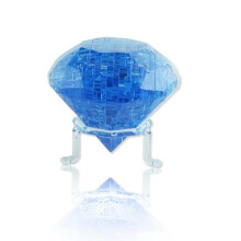 3D Crystal Puzzle Diamond, Crystal Puzzle Thinking Games for Puzzlers Aged 16 41 Pieces (Blue Diamond)