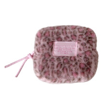 Plush Miniature Storage Pouch for Sanitary Pads and-light pink