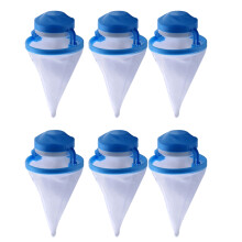 6PCS Floating Hair and Lint Trapping Ball for Washing-Blue