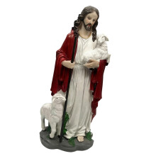 Goede herders standbeeld harsen Christus Jezus beeldjes met lam