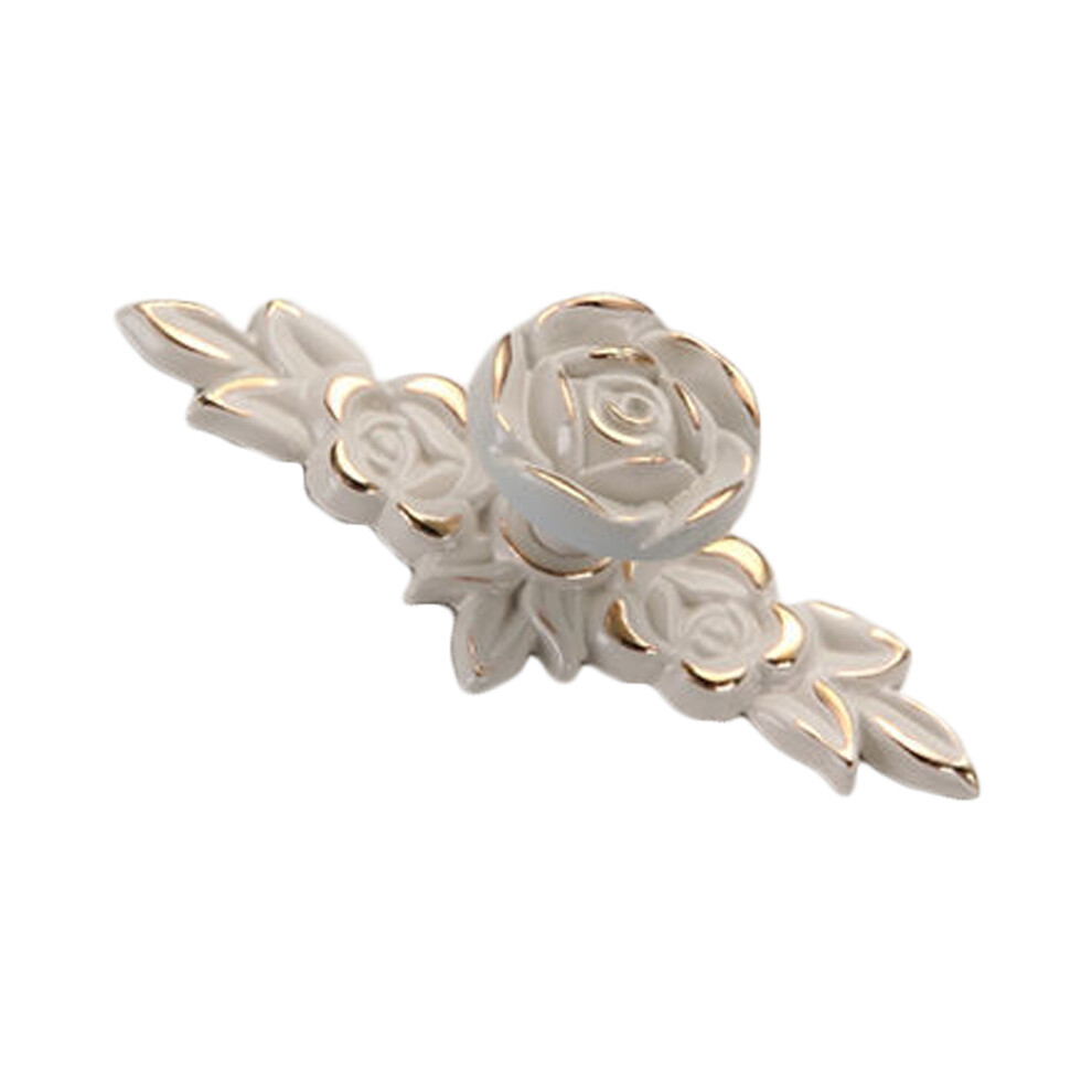 Vintage Rose Cabinet Knob Set Elegant Drawer Pull Handles Retro Furniture Hardware European Style Decorative Cabinet Knobs For Dresser Vanity Cupboard 9554910067161