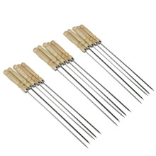 25 pieces large wooden skewers for meat, home, kebab, reusable grilling skewers, wooden