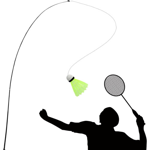 Badminton Training Kit, Portable Adjustable Height Badminton SelfTraining Tool for Beginners, 4m, 1 Racket 2