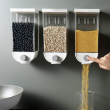 Simply Press Muesli Dispenser, Cereal Dispenser, Wall Mount, Corn Flakes And Sweets, 1,000 ml or 1,500 ml White 1000 ml.