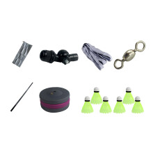 Badminton Training Kit, Solo Training Aid, Easy Storage Adjustable Height for Backyard 3.6m 6 Balls
