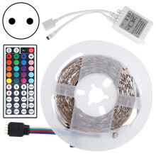 Controle remoto manual de 44 teclas para ajustes precisos de iluminação, controlador RGB de saída dupla, fita de LED RGB à prova d'água com alta