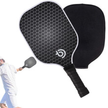 Carbon Fiber Paddle Set with Bag Lightweight Carbon Fiber Bat AntiSlip Pickleball Set with Comfort Grip Single Bag Zippered Pouch