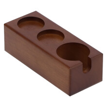 Houten houder voor koffiestamper, veelzijdig opbergrek voor koffiepersen, stabiliseert geperst poeder, vermindert schudden, duurzaam en slijtvast.