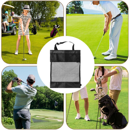Golf Push Cart Storage Bag, Lightweight Mesh Golf Storage with Closure 2