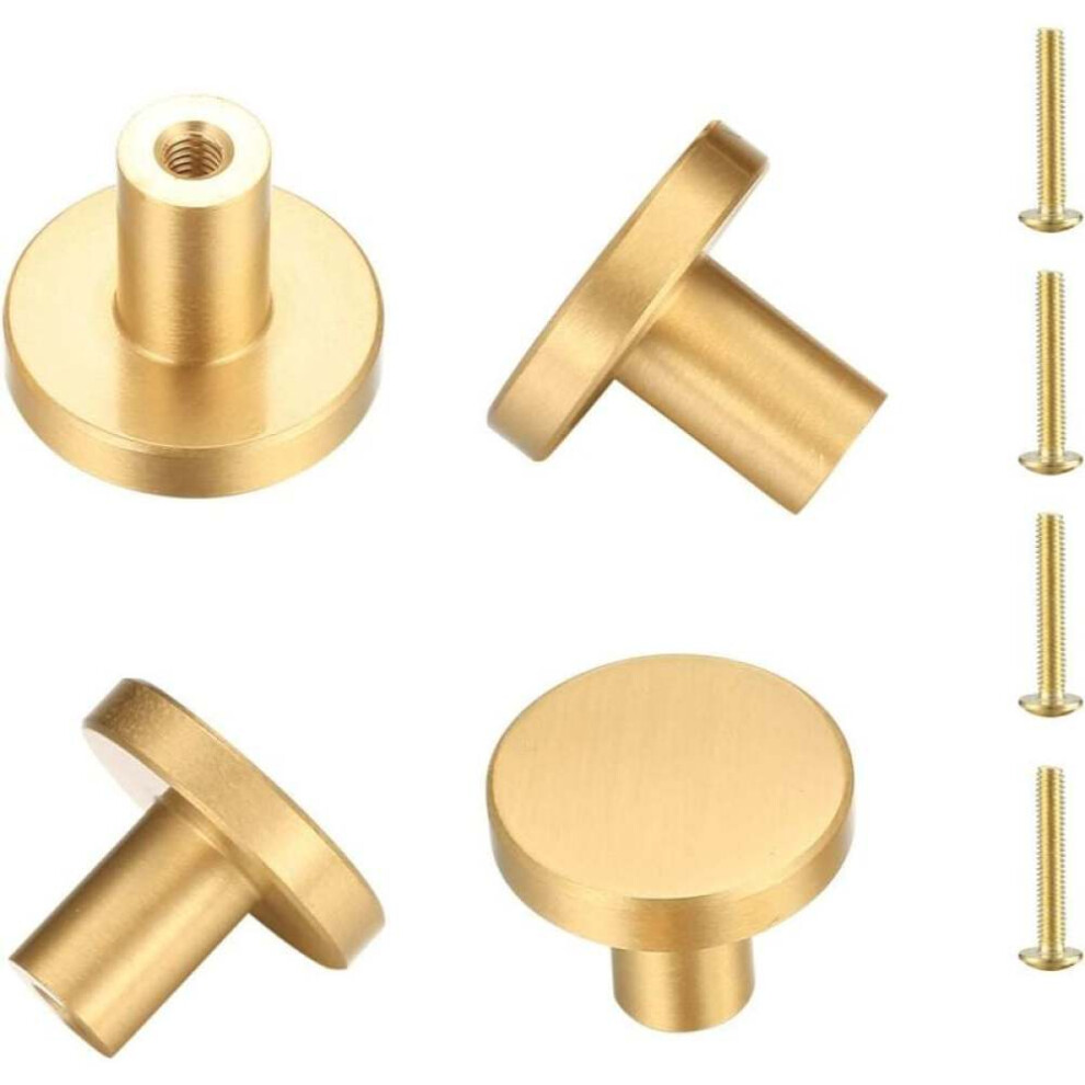 Elegant Cabinet Knobs With Brushed Brass Accents, Round Cabinet Knobs Modern Dresser Drawer Knobs For Home Renovation, Smooth Lines And Sturdy And Dur 9554910095508