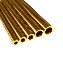 Round brass tubes, seamless straight tubes for model making, 5 pieces brass round tube, 500 mm length, brass tube, hand tool, part, industry (8x6mm)