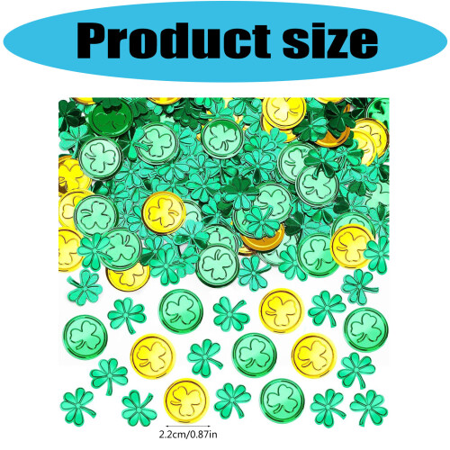 Confettis de trèfles verts et dorés mélangés pour .-vert doré 2