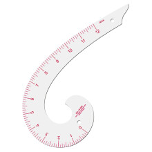 French Curve Ruler, 4.7 Inch Plastic Quilt Ruler with Clear Scale, Sewing Accessories for Pattern Making, Beginners Tailor Designer