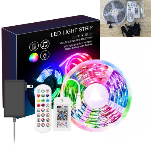 Fitas de LED com mudança de cor, conectáveis, para decoração de casa e festas.