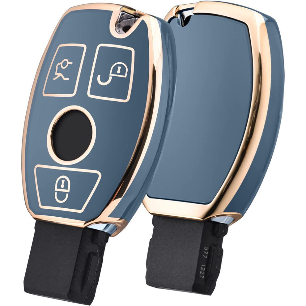 Car Key Shell 4 Mercedes Benz, Key Fob Cover W/ Keychain Stylish Design Tpu Key Protector Compatible W/ C E G Class Models, 360 Degree Protection 9139052723269