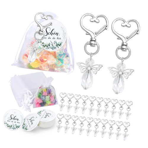 30 Stück Schlüsselanhänger mit Engelsflügel-Anhänger,-A02