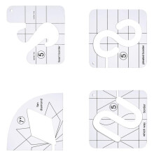 4pcs Clear Acrylic Quilt Ruler Freemotion Quilting Templates Sewing Machine Quilt Tool for Patchwork Quilting B