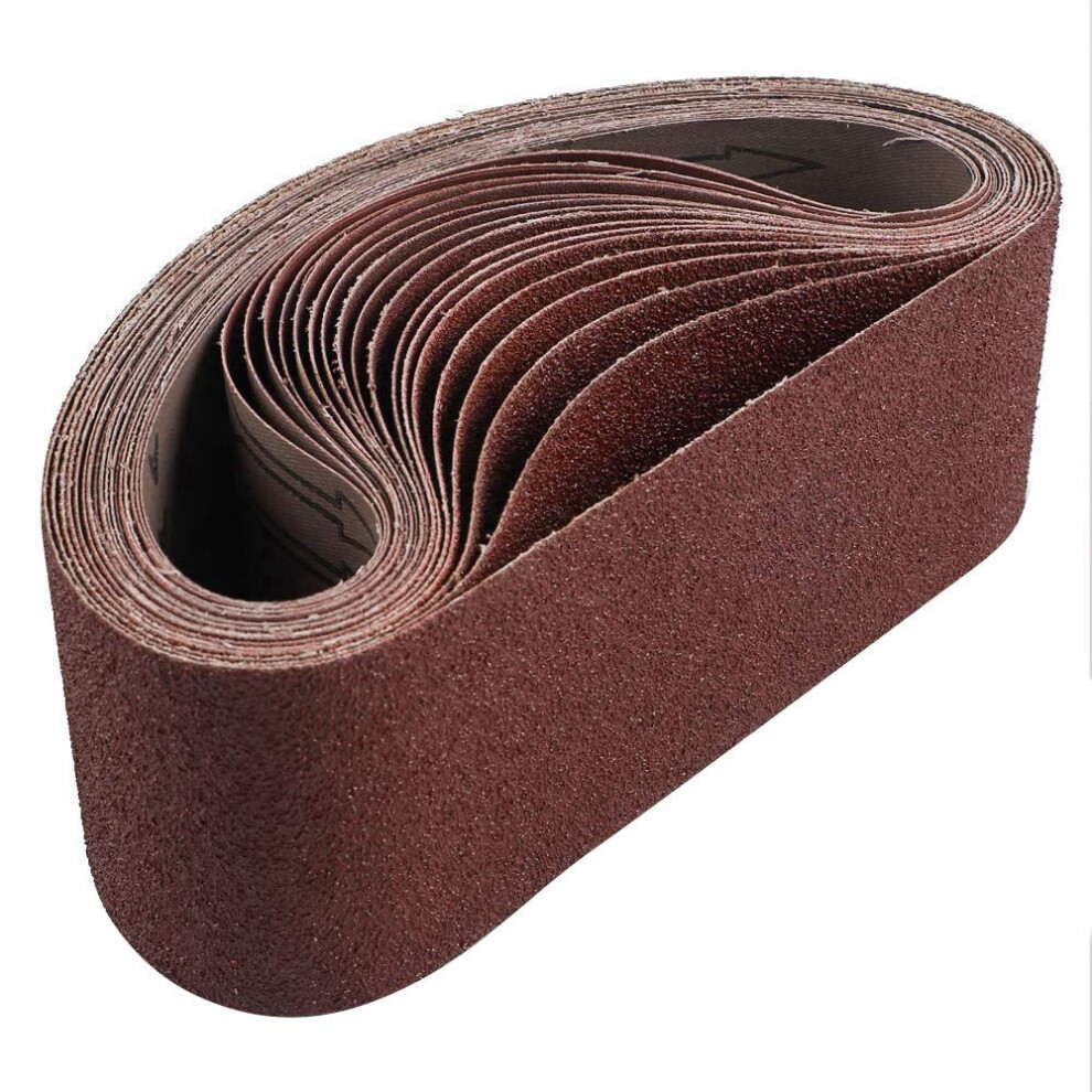 18 Pack Sanding Belts 75 X 533 Mm (3 X 21) Aluminum Oxide Sanding Belt (3 Each Of 60, 80, 120, 180, 240, 400 Grits) For Belt Sander 9412369487315