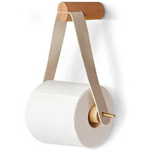 Natuurlijke badkameraccessoires, elegante toiletpapierhouder met lusvormig ontwerp, multifunctioneel schap voor extra opbergruimte, modern decoratief