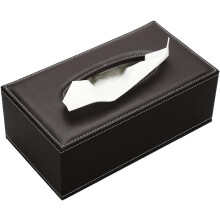 Tissueboxhoes van uitgesneden leer, decoratief ontwerp voor thuis en in de auto, hoogwaardige kunstleren buitenkant, gewatteerde bovenkant voor een