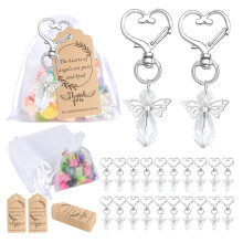 Porte-clés pendentif aile d'ange, 30 pièces, avec sac de-A01
