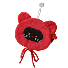 Serviette absorbante à motif de chats de dessin animé,-Rouge