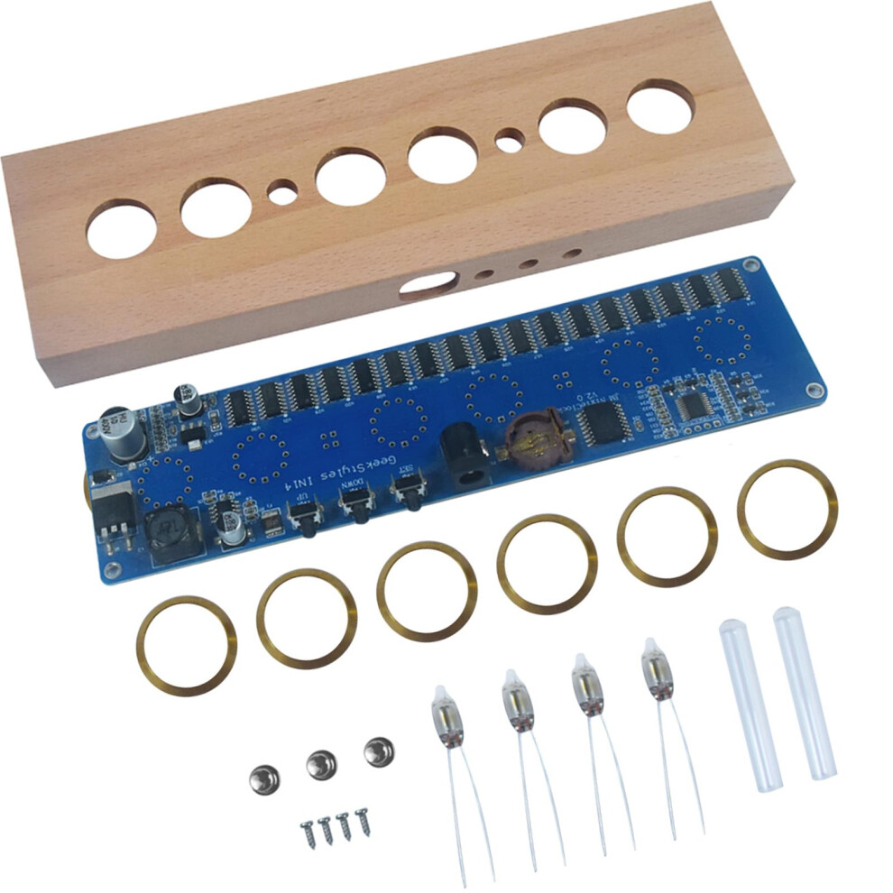 Comprehensive Fluorescent Tube Clock, Electronic Kits With Shell Light, Copper Rings, And Circuit Board For Everyone B 9412369489715