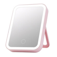 Rechargeable Vanity Mirror, Infinite Dimming Lighted Makeup Mirror with Lights, Foldable Design, Portable Travel Makeup Mirror with Smart Touch Contro