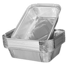 20 disposable aluminum foil grill trays, square BBQ trays for parties, grilling, and catering, quality grill accessories, easy to use and clean.