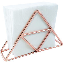 Chique servettenhouder, elegant goudkleurig en stevig metalen frame, duurzaam roestvrij staal en minimalistisch design.