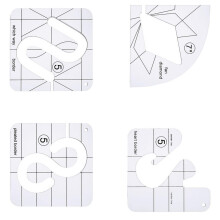 4pcs Freemason Quilt Ruler Clear Acrylic Quilting Templates Quilter Ruler Sewing Machine Patchwork Quilt Ruler B