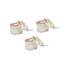 3 pieces of jute rope for DIY projects, durable crafting cord in cream white for decoration, packaging, and crafts.