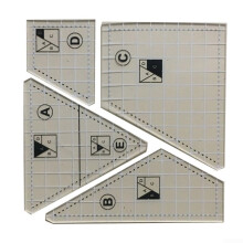 4PCS DIY patchwork template rulers for precise cuts and artistic edges