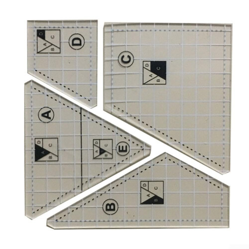 4PCS DIY patchwork template rulers for precise cuts and artistic edges