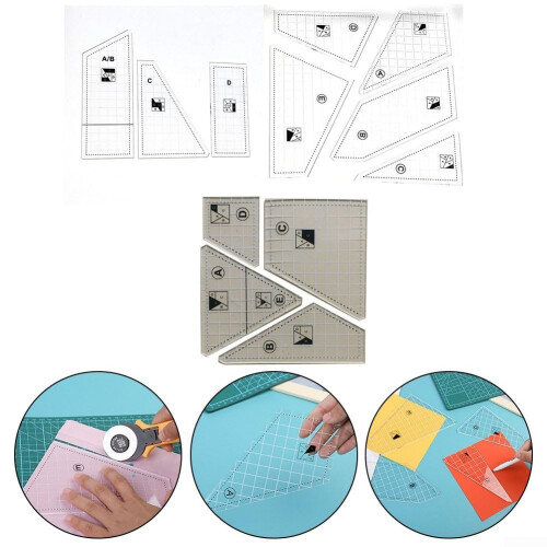 4PCS DIY patchwork template rulers for precise cuts and artistic edges 2