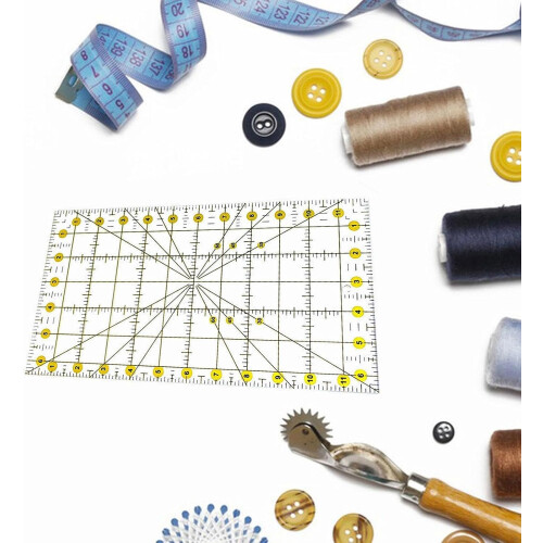 Rectangular Acrylic Quilt Ruler Sewing Grid Ruler Quilter Craft DIY, 6.5 In x 12 In 2