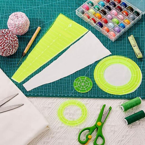 10Piece Set Special Sewing Patchwork Ruler DIY Sewing Ruler Patchwork Tool Quilt Ruler Cutting Template Durable Easy to Use Green 1