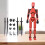 3D Printed Moving Robot with Multiple Joints, 13 Full Body Activity Robots, Black Red 3