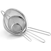Mehrzweck-Metallsieb, Feinmaschensieb mit langem Griff für einfache Handhabung, Edelstahldraht für Langlebigkeit und einfache Reinigung, 3", 5" 7"
