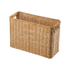 Wicker Basket, Woven Magazine Rack, Woven Storage Basket (Light Brown)