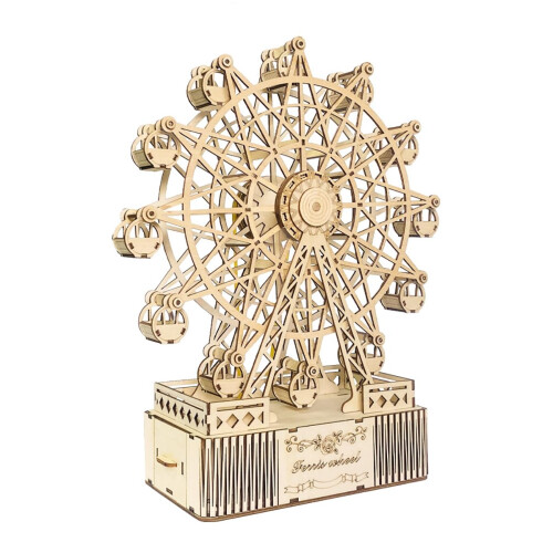 Rotating 3D Ferris Wheel Assembly Model, Handcrafted Music Box DIY Kit, Creative Gift