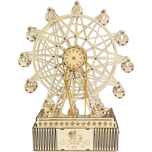 Rotating 3D Ferris Wheel Assembly Model, Handcrafted Music Box DIY Kit, Creative Gift 1