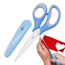 Children's Scissors  Safety Scissors for Kids with Cover  Rounded Blade Scissors for School  Scissors for School Supplies for Arts and Crafts